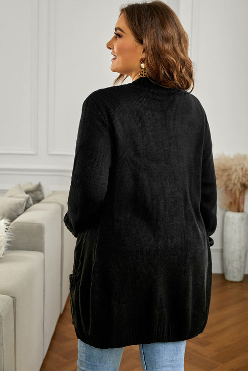 Front Pocket And Buttons Closure Cardigan